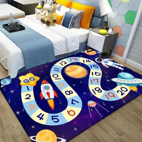 Rectangular Crystal Velvet Carpet for Kids