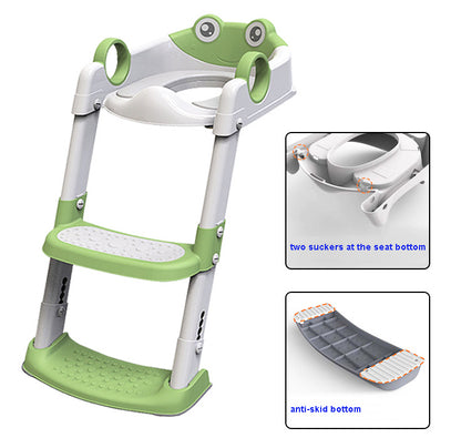 Frog Shape Potty Training Seat Kids Toilet Seat with Step Stool