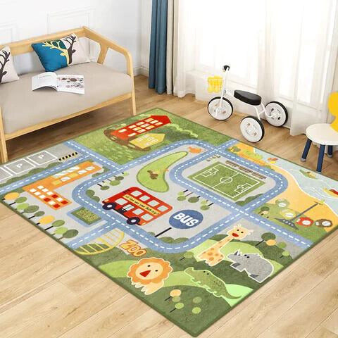 Rectangular Crystal Velvet Carpet for Kids