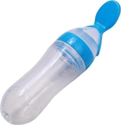 silicone baby nursing bottle blue